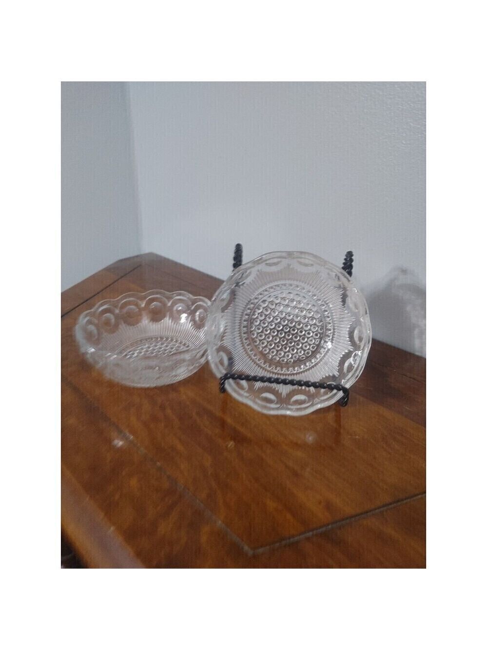 Two EAPG U.S. Glass Company Manhattan Sherbet Bowl 4.5" in diam. x 2" deep Clear
